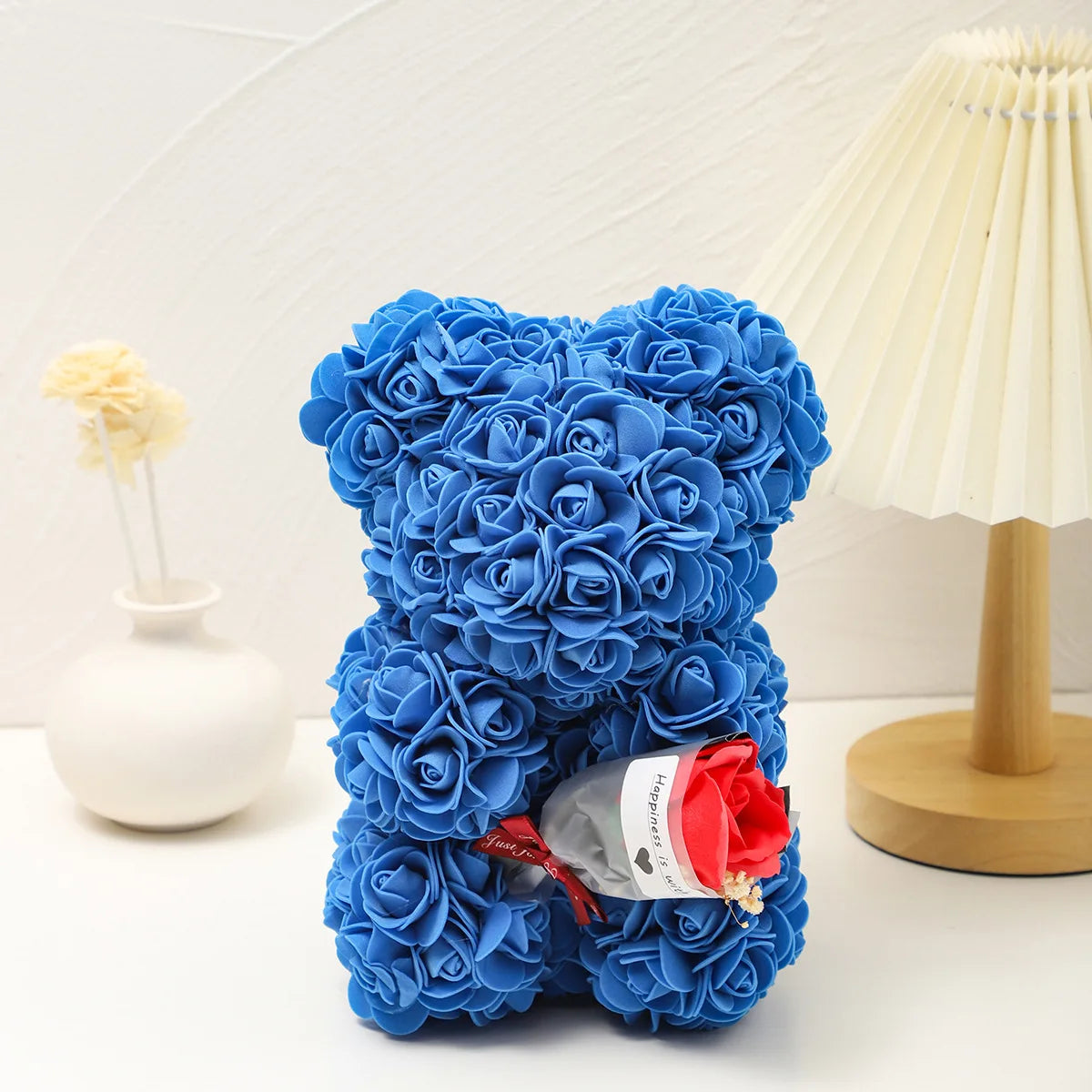 Foam rose teddy bear carry bouquet. Ideal for weddings, Mother's Day, thank you to nurses/teachers or other celebrations!