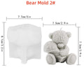 3D Heart-Shaped Teddy Bear Silicone Mold for Epoxy, Plaster, and Candle Making - Perfect Home Decor Ideas Gift