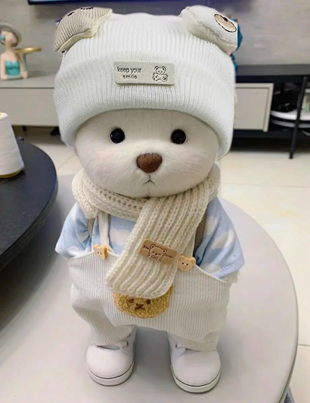 Handmade Cute Teddy Bear Long Plush High Quality Teddy Tale Best Gift For Girlfriend Valentines Day Gift Birthday Party Decore