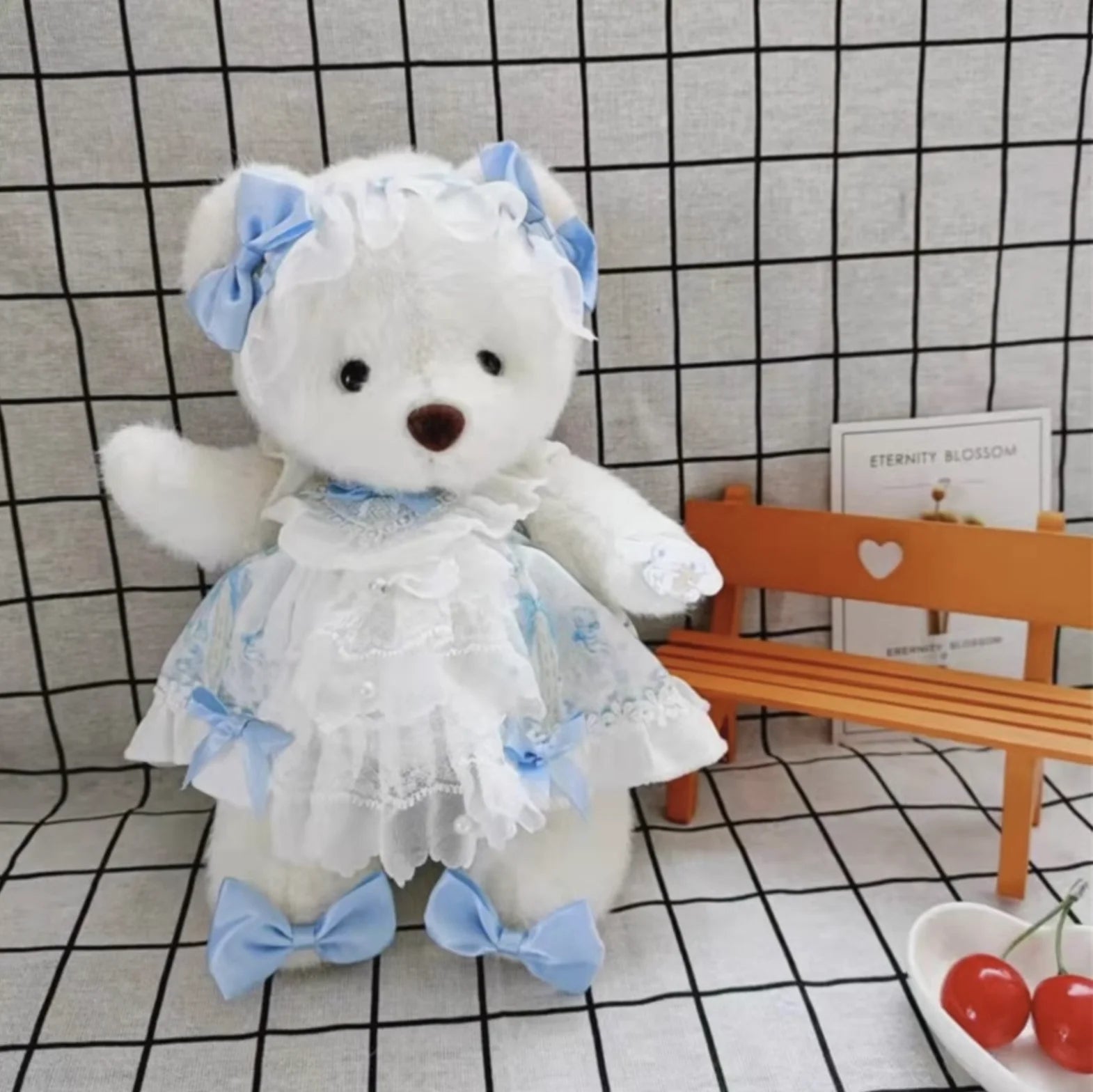 Handmade Cute Teddy Bear Long Plush High Quality Teddy Tale Best Gift For Girlfriend Valentines Day Gift Birthday Party Decore