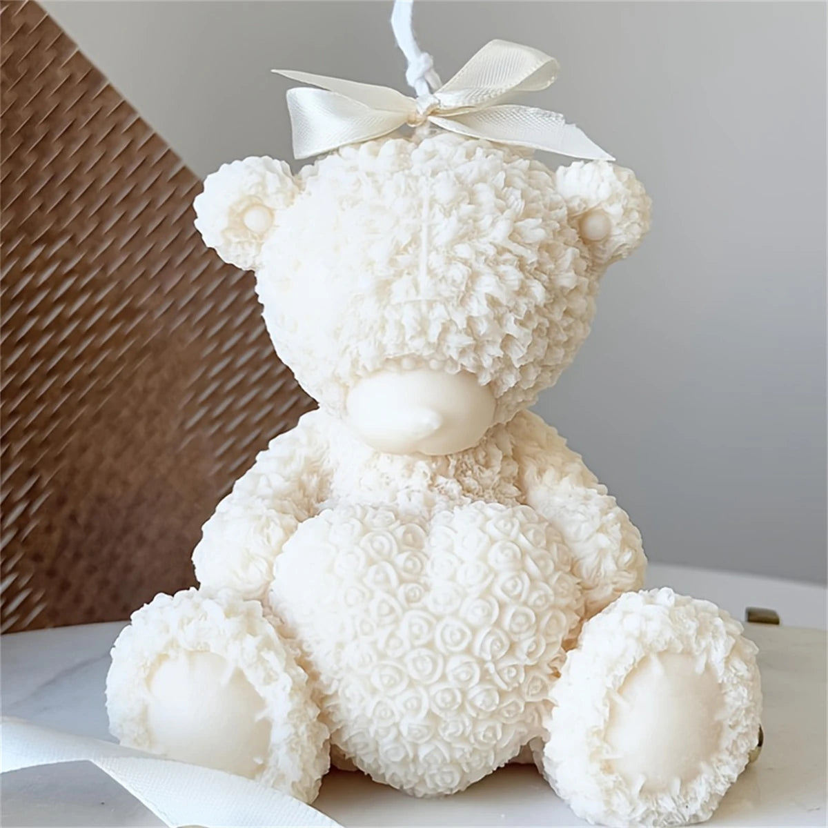 3D Heart-Shaped Teddy Bear Silicone Mold for Epoxy, Plaster, and Candle Making - Perfect Home Decor Ideas Gift