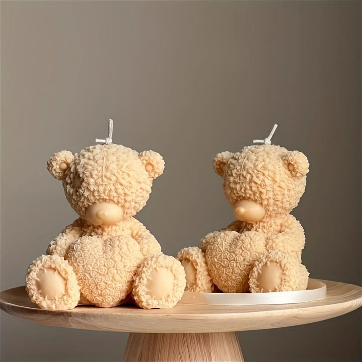 3D Heart-Shaped Teddy Bear Silicone Mold for Epoxy, Plaster, and Candle Making - Perfect Home Decor Ideas Gift